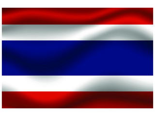 Thailand national flag, isolated on background. original colors and proportion. Vector illustration symbol and element, for travel and business from countries set