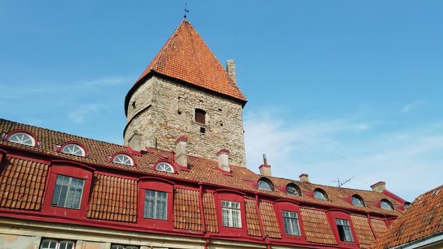 Old tower and roofs in Tallinn