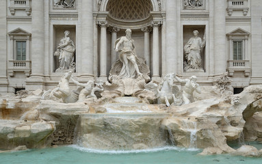 Fototapeta na wymiar Trevi fountain detail Rome italy