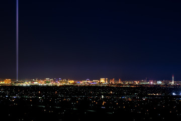 The Luxor light beam and the entire Vegas Strip