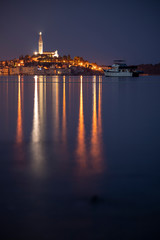 Night landscape of Rovigno town