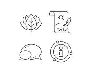 Creative painting brush line icon. Chat bubble, info sign elements. Creativity sign. Graphic art symbol. Linear creative painting outline icon. Information bubble. Vector