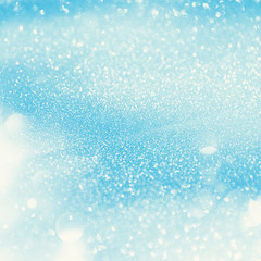 Bokeh background blue and whie color of merry christmas,