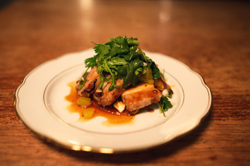 A plate of gourmet barbecue