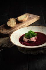 Beetroot borsch. catering menu