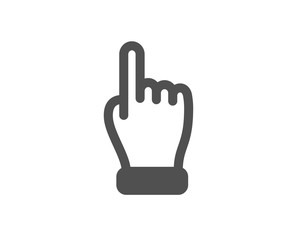 One finger palm sign. Click hand icon. Direction gesture symbol. Classic flat style. Simple click hand icon. Vector