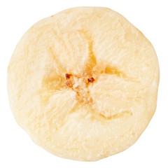 banana slice isolated on white background, clipping path, full depth of field