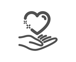 Obraz premium Care love emotion sign. Hold heart icon. Valentine day symbol. Classic flat style. Simple hold heart icon. Vector