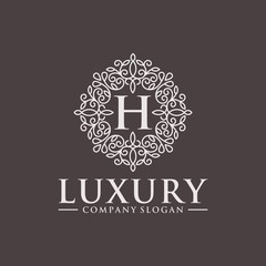 Royal Luxury Heraldic Crest Logo Design Concept Vector Template