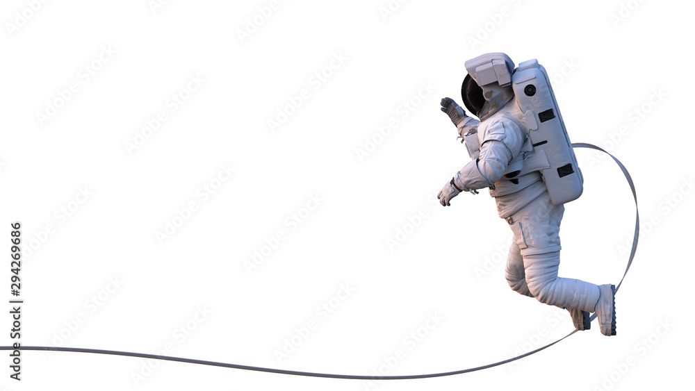 Canvas Prints astronaut performing space walk, isolated on white background