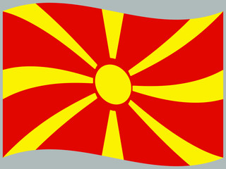 Macedonia Waving national flag, isolated on background. original colors and proportion. Vector illustration symbol and element, for travel and business from countries set