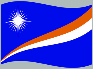 Marshall Islands  Waving national flag, isolated on background. original colors and proportion. Vector illustration symbol and element, for travel and business from countries set