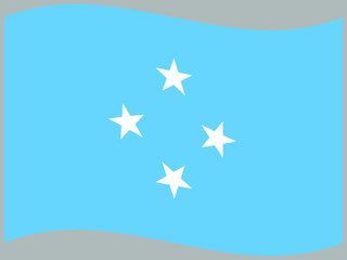 Micronesia Waving national flag, isolated on background. original colors and proportion. Vector illustration symbol and element, for travel and business from countries set