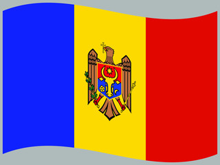 Moldova Waving national flag, isolated on background. original colors and proportion. Vector illustration symbol and element, for travel and business from countries set
