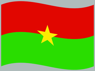 Burkina Faso  Waving national flag, isolated on background. original colors and proportion. Vector illustration symbol and element, for travel and business from countries set