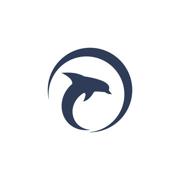 unique dolphin logo template. simple shape and color