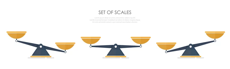 Deurstickers Vector of set of different scales in a flat style on white background. © StarGraphic
