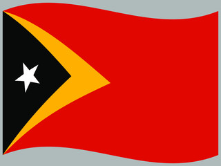 East Timor  Waving national flag, isolated on background. original colors and proportion. Vector illustration symbol and element, for travel and business from countries set
