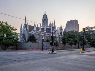 Early morning in Salt Lake City Downtown