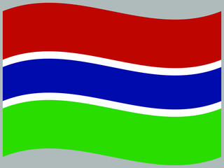 Gambia Waving national flag, isolated on background. original colors and proportion. Vector illustration symbol and element, for travel and business from countries set