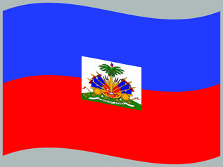 Haiti Waving national flag, isolated on background. original colors and proportion. Vector illustration symbol and element, for travel and business from countries set