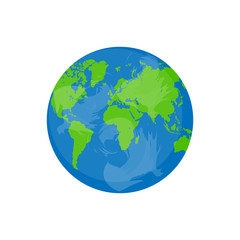 Realistic planet world object on white background. Vector illustration.
