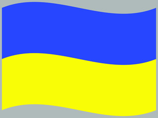 Ukraine Waving national flag, isolated on background. original colors and proportion. Vector illustration symbol and element, for travel and business from countries set