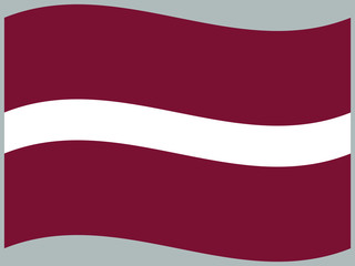 Obraz premium Latvia Waving national flag, isolated on background. original colors and proportion. Vector illustration symbol and element, for travel and business from countries set