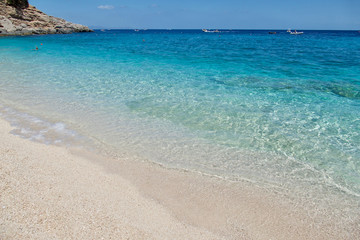 Beach in Cala Gonone in The Orosei Gulf, Sardinia, Italy.