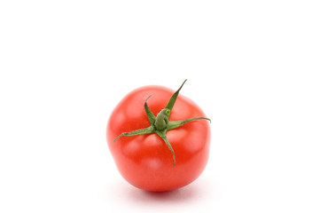 Red tomatoes on white background