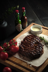 Glass of cold beer with appetizer. catering menu