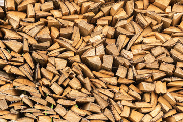 The Woodpile. Wood background and Firewood texture.