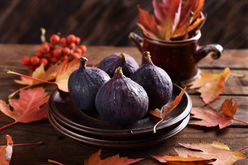 fresh figs on autumn table