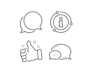 Chat comment line icon. Chat bubble, info sign elements. Speech bubble sign. Social media message symbol. Linear chat message outline icon. Information bubble. Vector