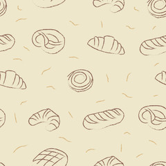 Vector bakery  seamless pattern. Illustration. Sketch
