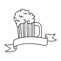 beer jar with ribbon frame oktoberfest celebration icon