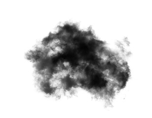 black cloud or smoke on white background