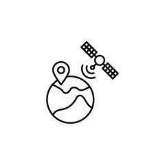 Satellite gps earth map icon. Element of satellite thin line icon