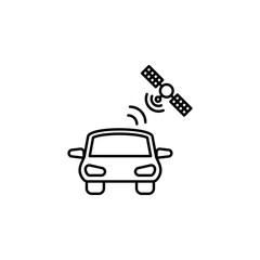 Satellite smart car icon. Element of satellite thin line icon