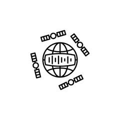 Satellite world news icon. Element of satellite thin line icon