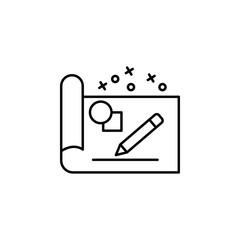 Blueprint document pen icon. Element of manufacturing
