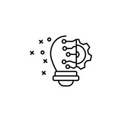 Gear manufacturing idea icon. Element of manufacturing