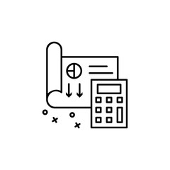 Calculator document paper icon. Element of manufacturing