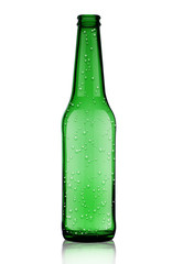 empty green beer bottle