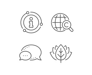 International Ð¡opyright line icon. Chat bubble, info sign elements. Copywriting sign. World symbol. Linear international Ð¡opyright outline icon. Information bubble. Vector