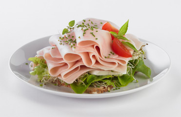 Sandwich abierto de jamón