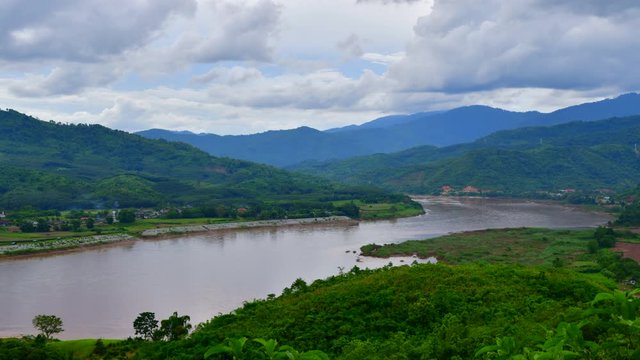 4K time lapse video of Mea Kong river, Thailand.