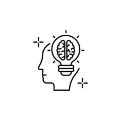 Idea bulb brain icon. Element of brain concept