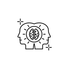 Learning heads brain icon. Element of brain concept