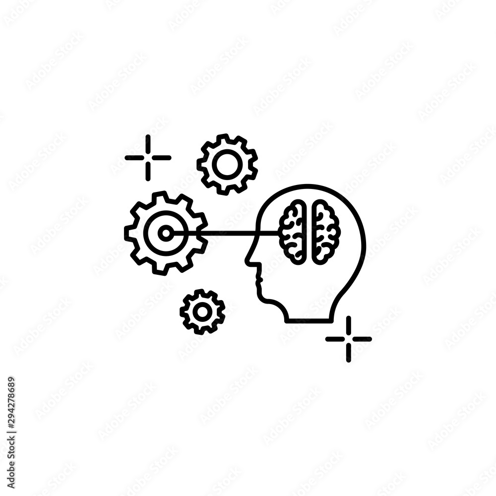 Poster artificial intelligence brain icon. element of brain concept